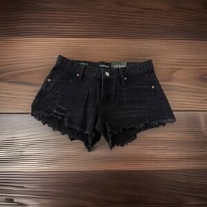 NEW Wild Fable Women's Low Rise Black Distressed Jean Shorts Size 00